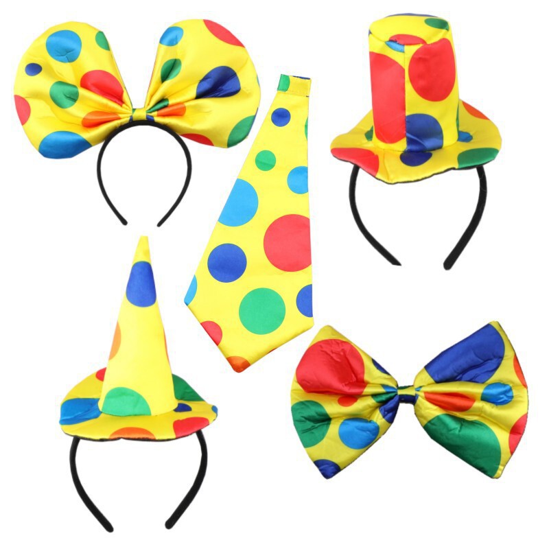 Adult and Children's Prom Party Clown Costume Props Oversized Bow Tie Clown Tie Headwear
