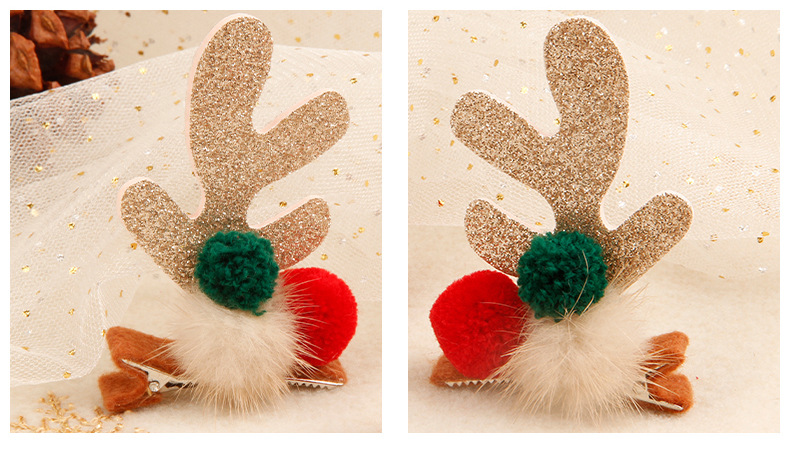 红绿球金粉鹿角夹详情_12