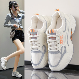 Mesh Torre Shoes Women's Ins Trendy 2024 Autumn New All-match Comfortable Breathable Mesh Shoes Thick-soled Casual sneaker