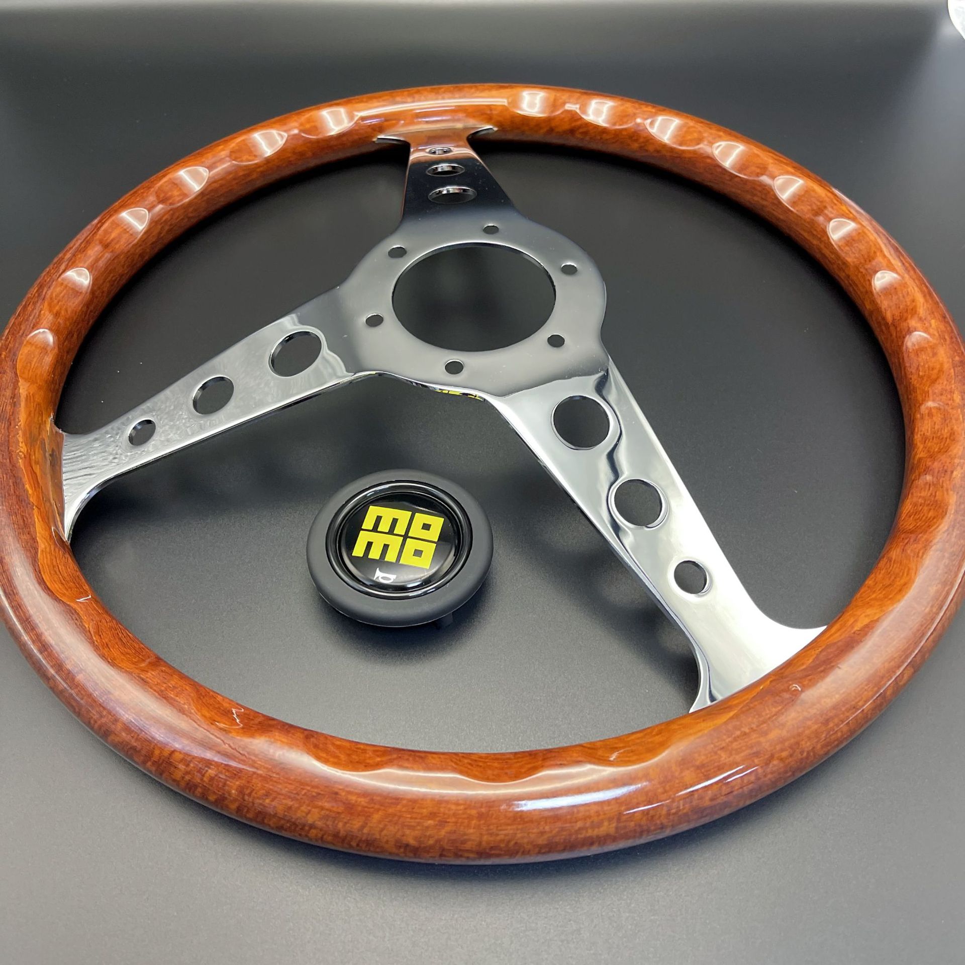 14inch ND Racing Modified Universal Classic Imitation Wood Beidouxing Langdi Jetta Pusan Retro Solid Wood Steering Wheel
