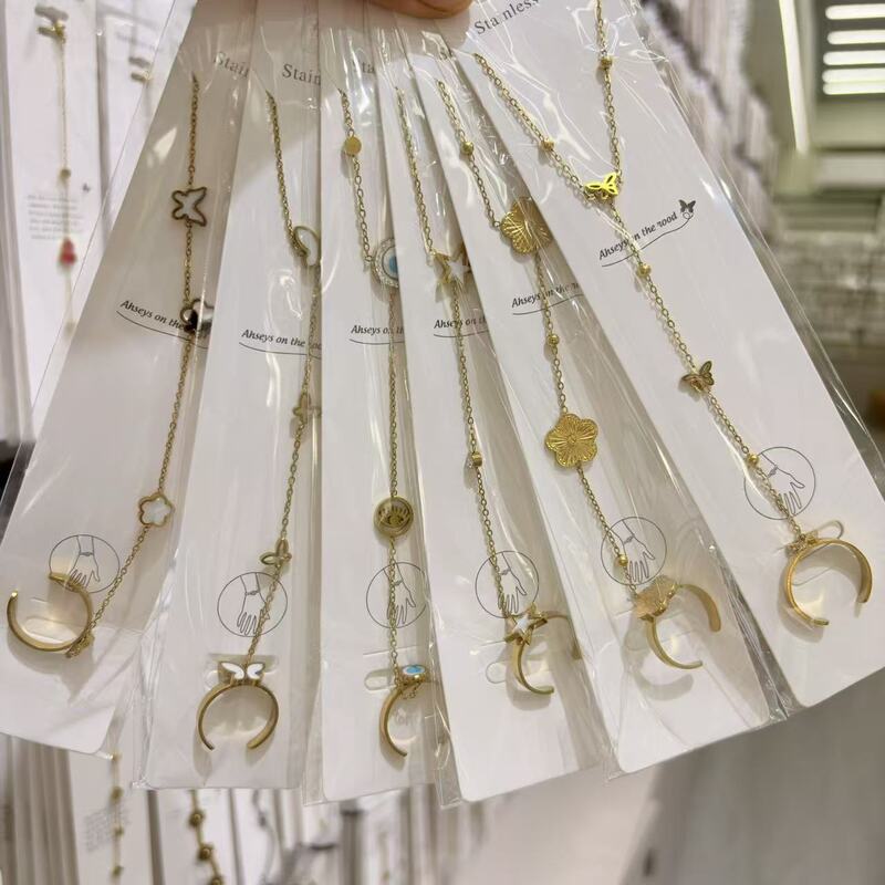 Amazon's Best-Selling Stainless Steel Finger Chain for Women, Fresh and Sweet Temperament, Versatile, Exquisite and High-End Jewelry Amazon's Best-Selling Stainless Steel Finger Chain for Women, Fresh and Sweet Temperament, Versatile, Exquisite and High-End Jewelry