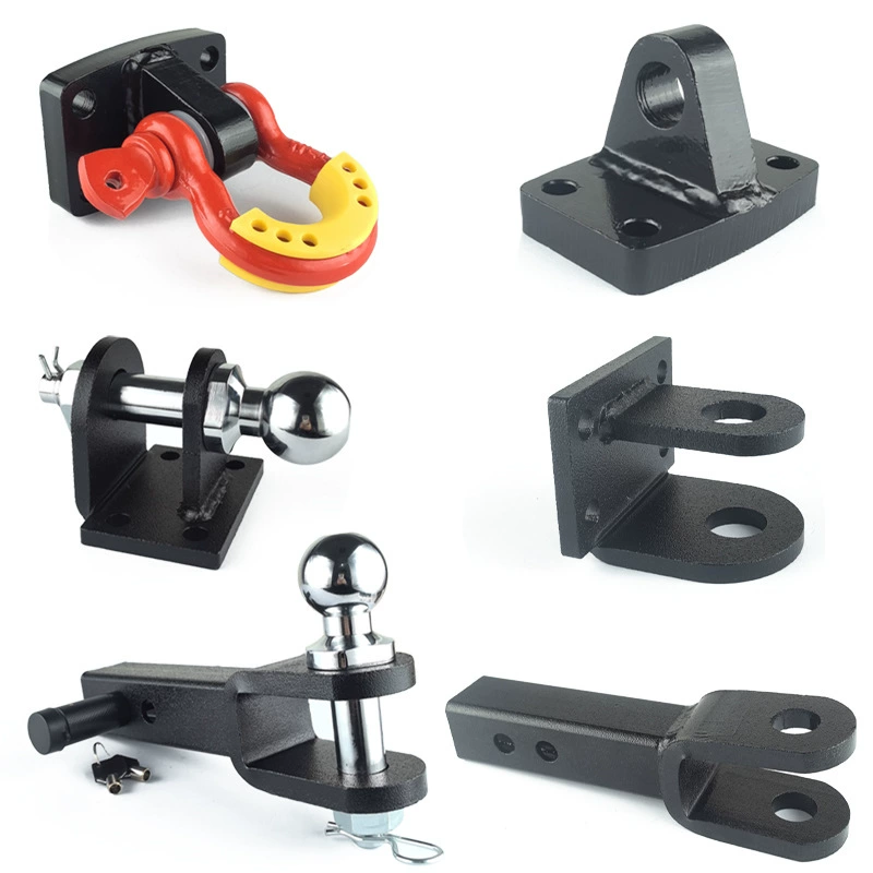 Универсальный внедорожный крюк для прицепа, крюк для буксировки автофургона, длинный стержень, шаровая головка, прочная U-образная скоба, спасательный прицеп, модифицированная углеродистая сталь