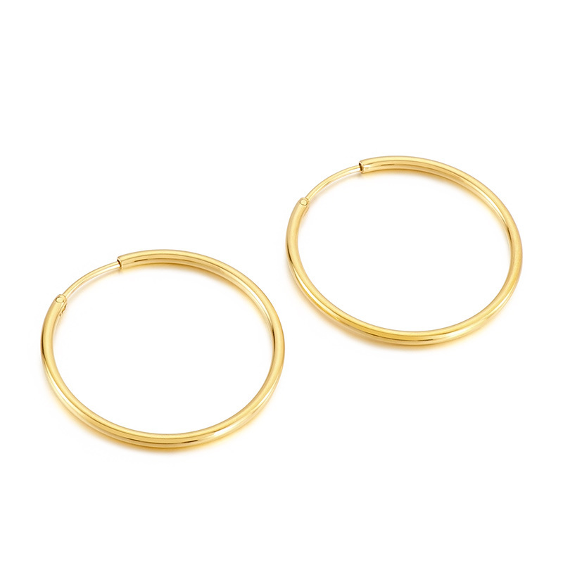 Pendientes de aro clásicos en acero inoxidable accesorios joyas_voghion.com