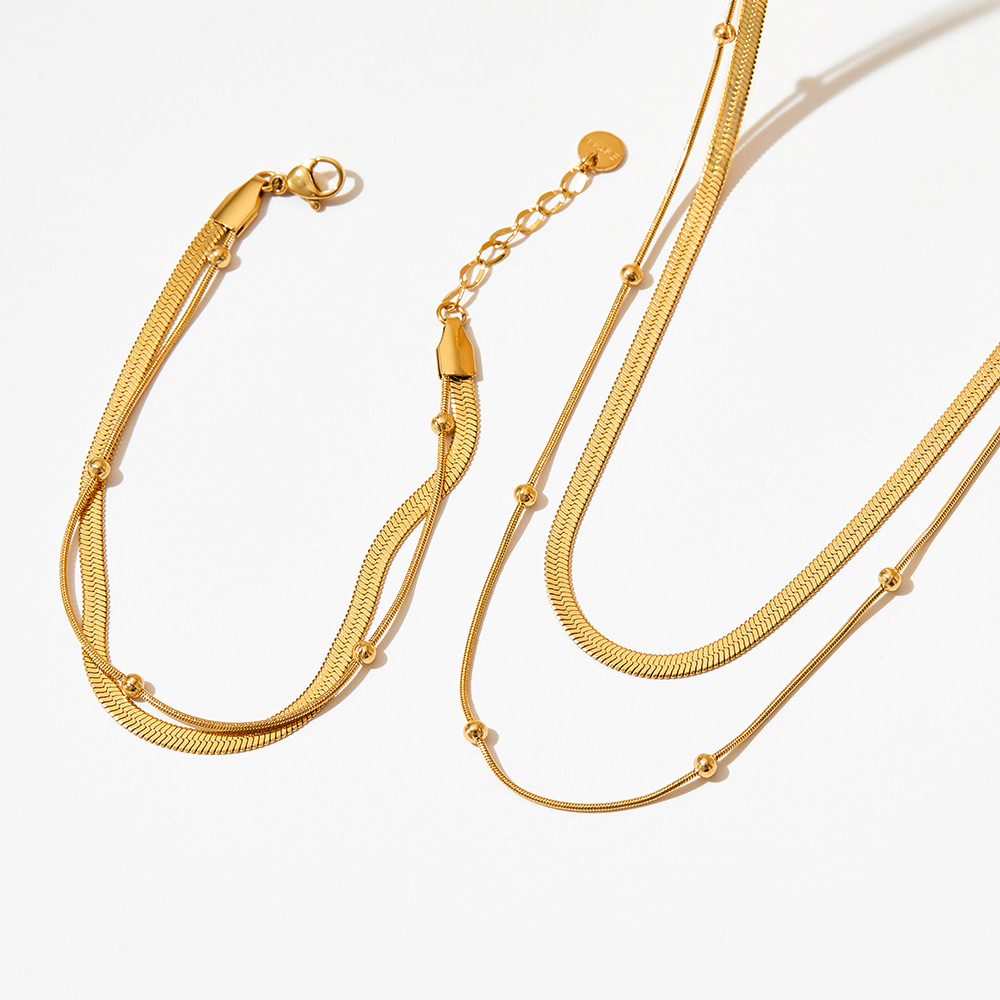 Wholesale Simple Style Solid Color Stainless Steel Titanium Steel Layered Necklaces_colorza_5