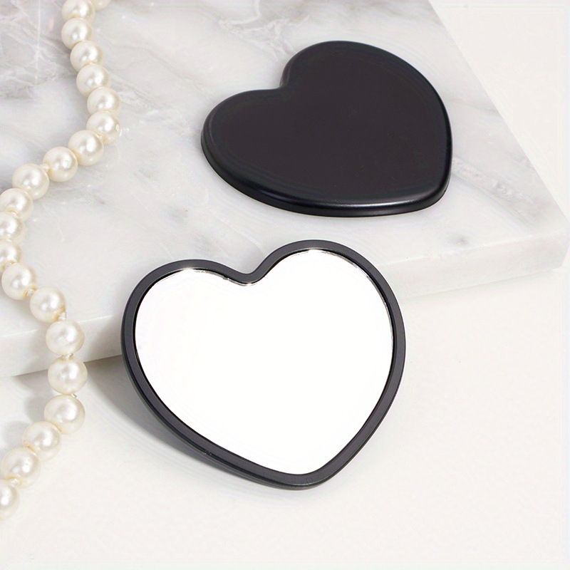Love small mirror [black] 6*5.5cm