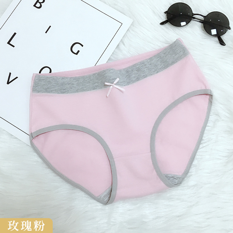 Fábrica al por mayor de ropa interior de algodón de las mujeres estudiante de niña japonesa chica Linda ropa interior de cintura media ropa interior de algodón de las mujeres