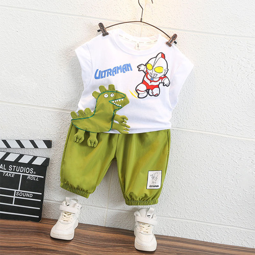 Kamen Rider clothes boys' set summer stylish new children sleeveless cool baby internet celebrity sports fashion children's clothing 