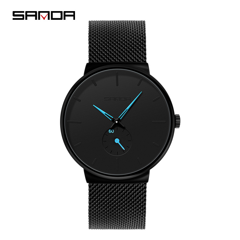 SANDA P1059 reloj casual para hombre simple independiente segunda mano sincronización Milán malla Correa reloj de moda