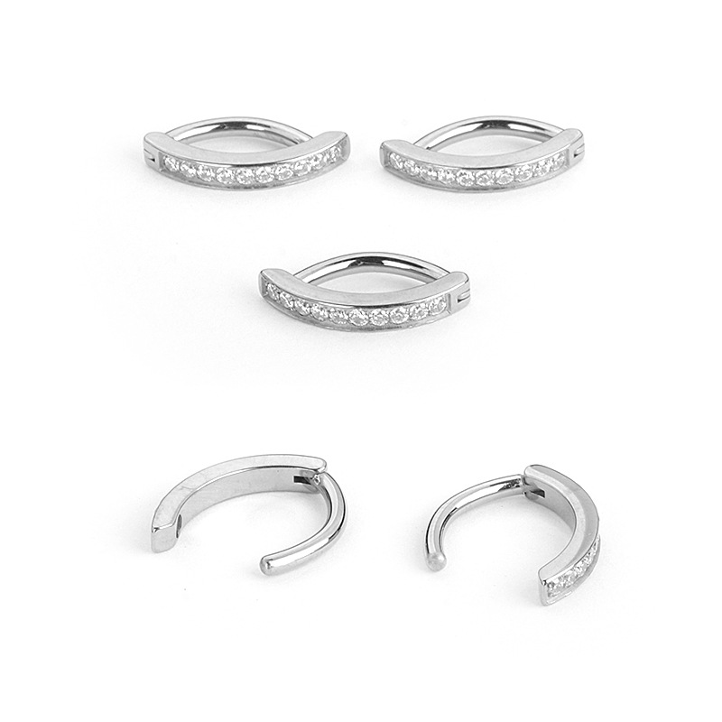 Belly Button Ring Titanium Steel Navel Piercing Crescent Moon_voghion.com