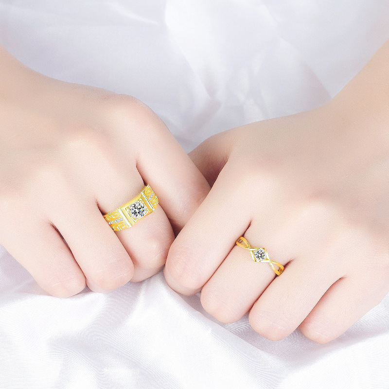 Men's Zircon Open Ring With Great Wall Texture Designer Style_voghion.com