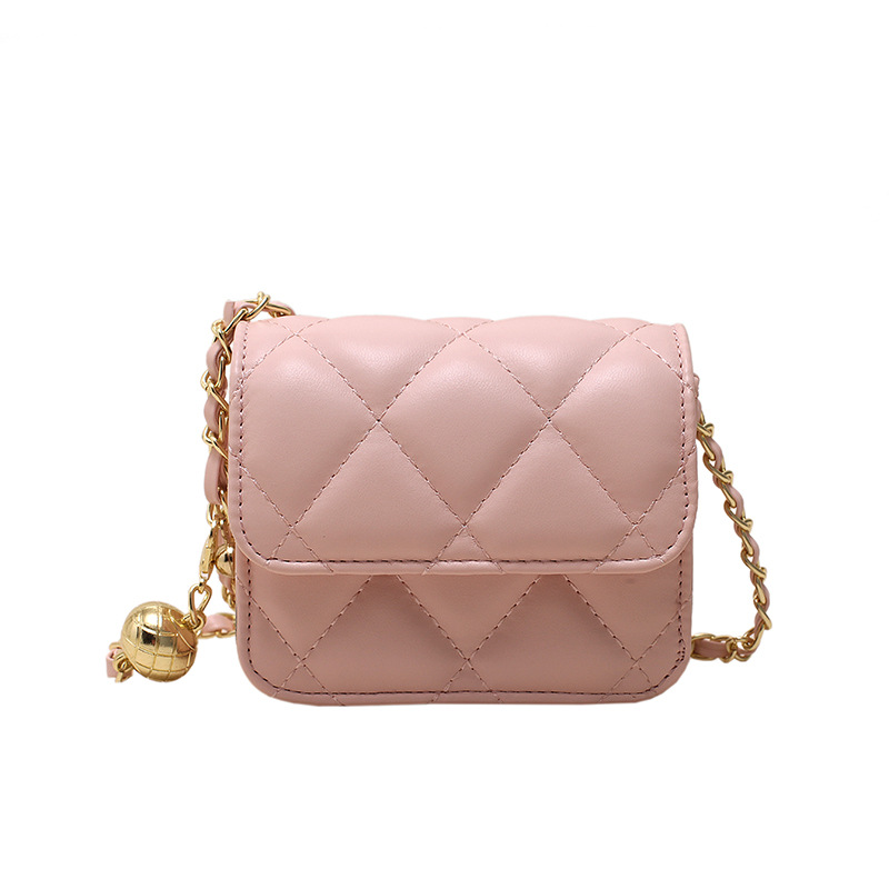 Estilo coreano estilo Chanel lápiz labial bolsa 2023 verano nueva cadena bolsa rómbica bordado hilo bolso de hombro mini bolsa de mensajero para las mujeres