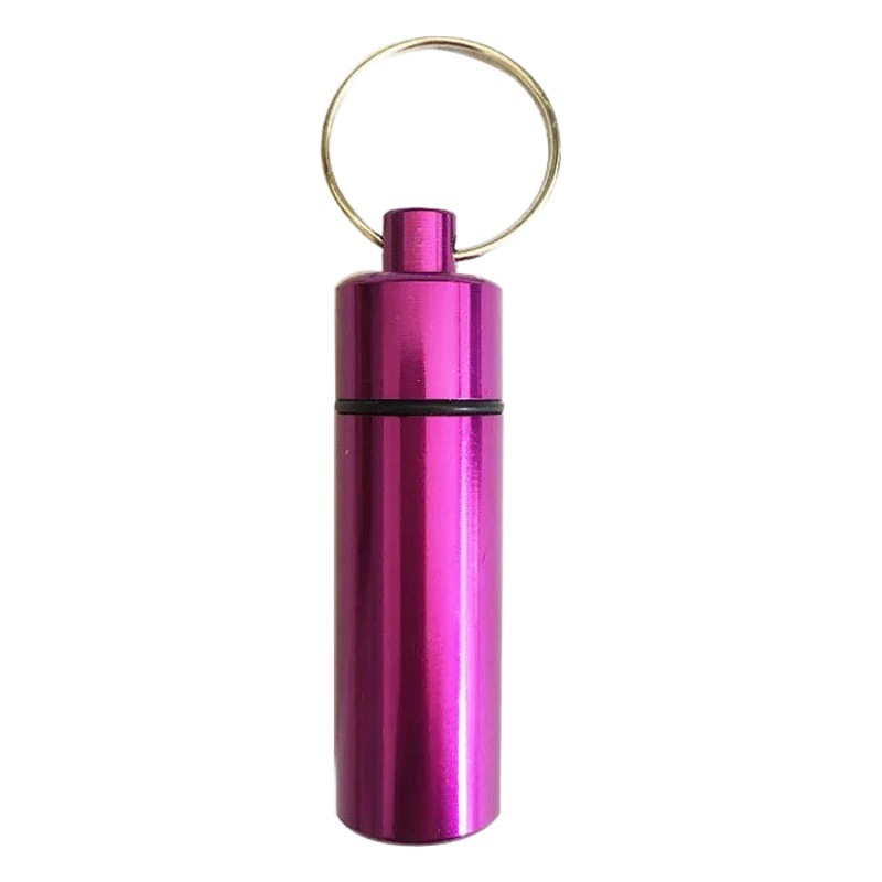 Outdoor Mini self-defense waterproof medicine bottle aluminum alloy keychain diving rescue pill sealed jar sealed bottle