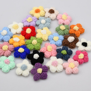 Hand-woven DIY yarn flowers cute puff flower corsage hair accessories clothing accessories school bag clothing accessories