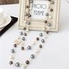 Long fashionable necklace, universal accessory from pearl, pendant, decorations, maxi length