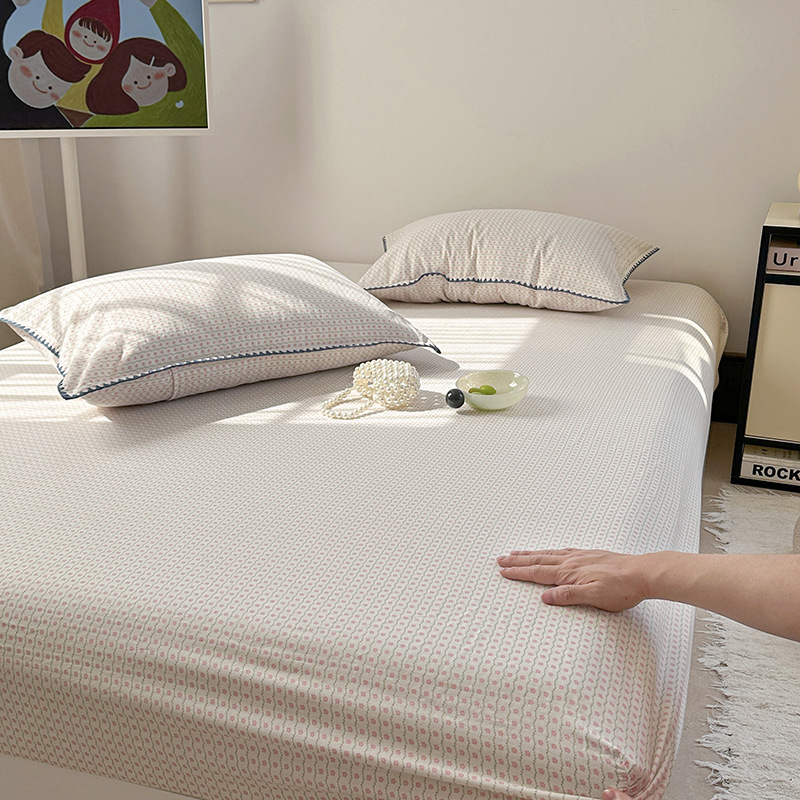 Sombrilla de cama de hilo de doble capa de algodón puro pieza individual 2025 nuevo estilo funda protectora de colchón funda de cama sucia con todo incluido individual