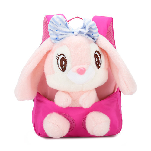 New Children's Backpack Cute Rabbit Doll Student Kindergarten School Bag Creative Baby Backpack Wholesale Printing