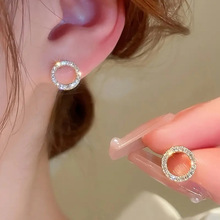 Z 28926 Diamond inlaid round fashion earrings ����ԲȦʱ�ж�
