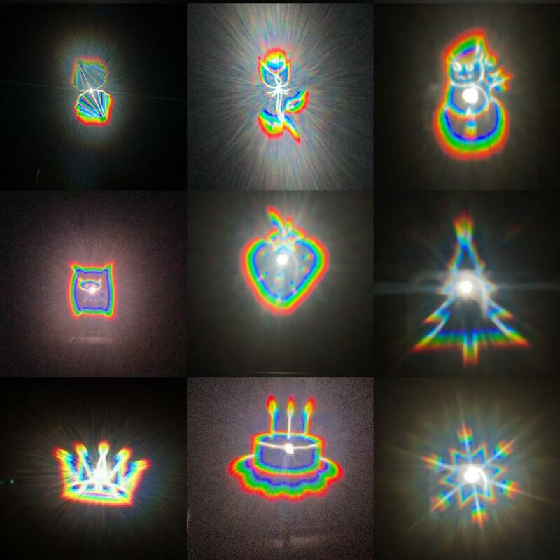 Finding Card, Diffraction Lens, Fireworks, Heart, Snowflakes, Patterns, Various Types, Watching 3D Fireworks, Lighting Effects Finding Card, Diffraction Lens, Fireworks, Heart, Snowflakes, Patterns, Various Types, Watching 3D Fireworks, Lighting Effects
