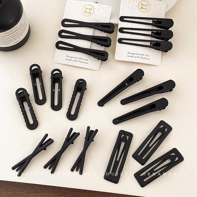 Pinza de pelo grande negro accesorios para el cabello horquilla de gama alta simple de las mujeres frente lado del cabello roto flequillo clip horquilla tocado