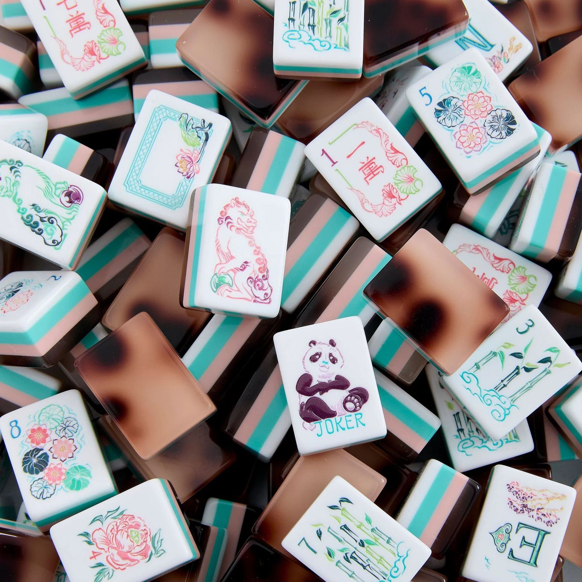 Supply of foreign trade mahjong (available for shipment) American mahjong, tortoise shell panda mahjong, American-style mahjong with four-layer internal printing
