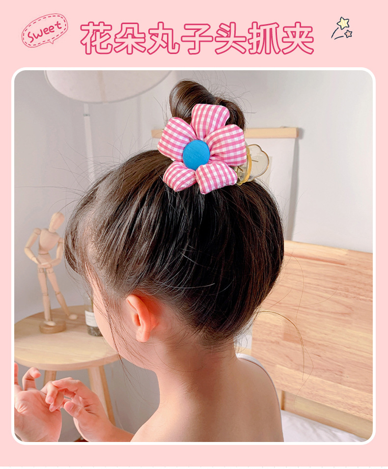 Fabric flower ponytail clip