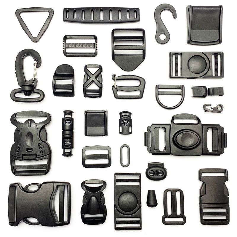 Manufacturer in stock plastic buckle ribbon adjustable buckle safety mesh word Japanese buckle quick release backpack schoolbag rope buckle