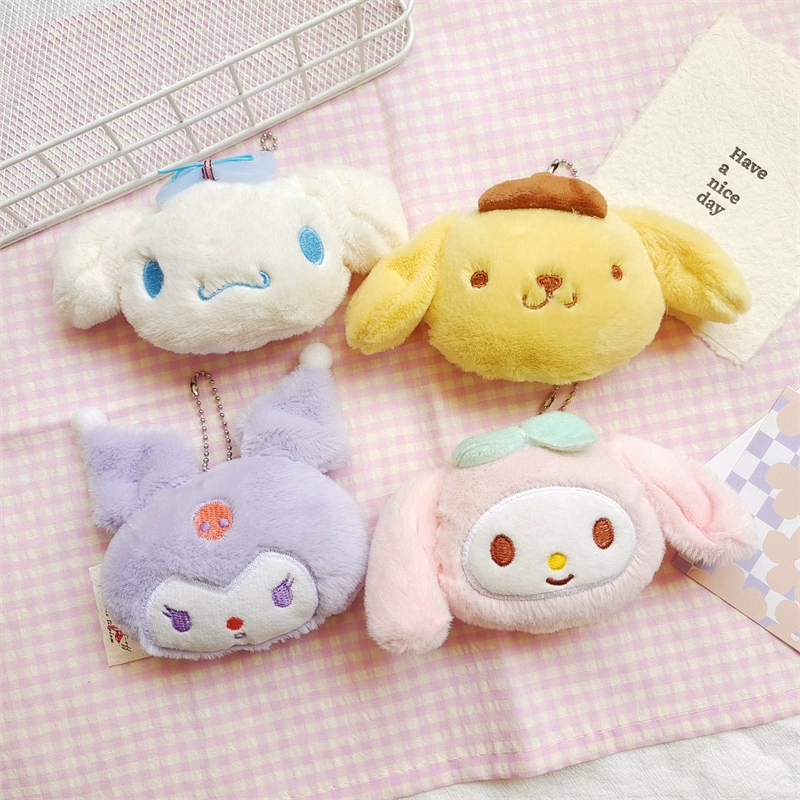 Мультяшная плюшевая кукла школьная сумка подвеска большая голова Санрио брелок скрипит брошь аксессуары для кошелька
