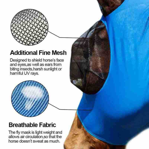 Amazon's new equestrian supplies breathable horse mask anti-mosquito and anti-fly mask Shenzhen factory wholesale
