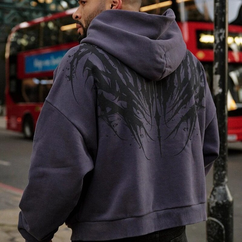 Youngla European and American Trendy Brand Sports Sweatshirt Cross-Border American-Style Fitness Casual Running Training Printed Hooded Jacket