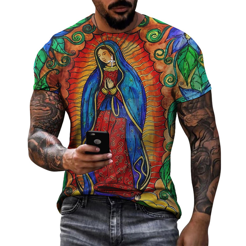 Moda de verano europea y americana, top de moda delgado de cuello redondo para hombres, camiseta juvenil, soporte, pedido de una pieza de cabello