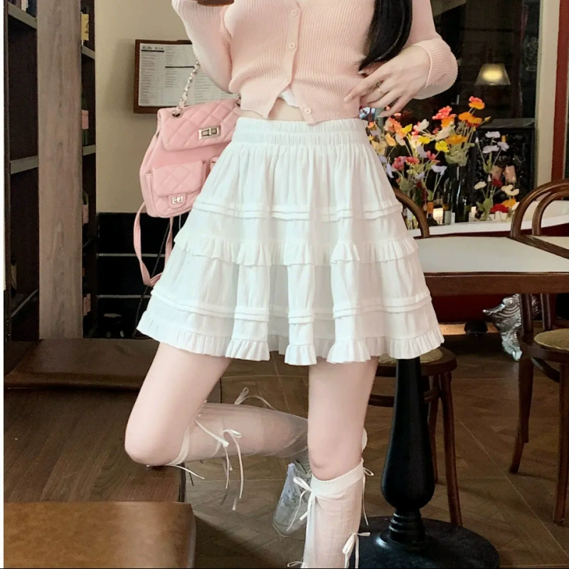 Толстый мм осень и зима новая юбка бюст женская эластичная талия