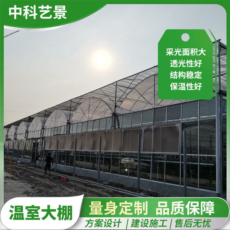Supports custom construction of multi-span film greenhouses, equipped with sunshade and ventilation systems for agricultural off-season planting Supports custom construction of multi-span film greenhouses, equipped with sunshade and ventilation systems for agricultural off-season planting
