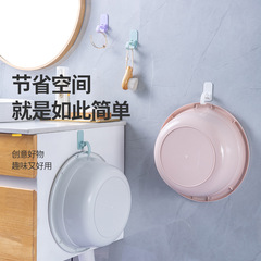 新款掛盆神器衛生間免打孔臉盆收納架掛鈎無痕粘鈎壁掛輕奢臉盆架