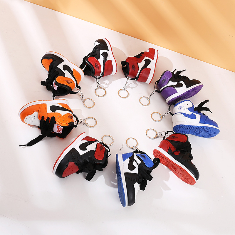 Wholesale fashion brand couple personality basketball shoes aj1 small shoes bag accessories joint ow pendant keychain pendant