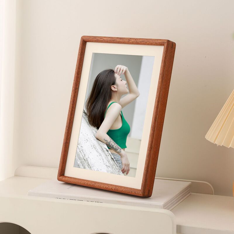 Solid Wood Photo Frame Black Walnut Mortise and Tenon Rounded Corners 6 Inch 78inch 10inch A4 Photo Frame Picture Frame Empty Frame High-End Display Stand