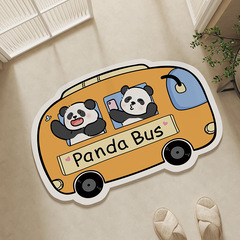 卡通動物巴士浴室地墊化妝室門口防滑矽藻泥吸水軟墊廁所速干腳墊