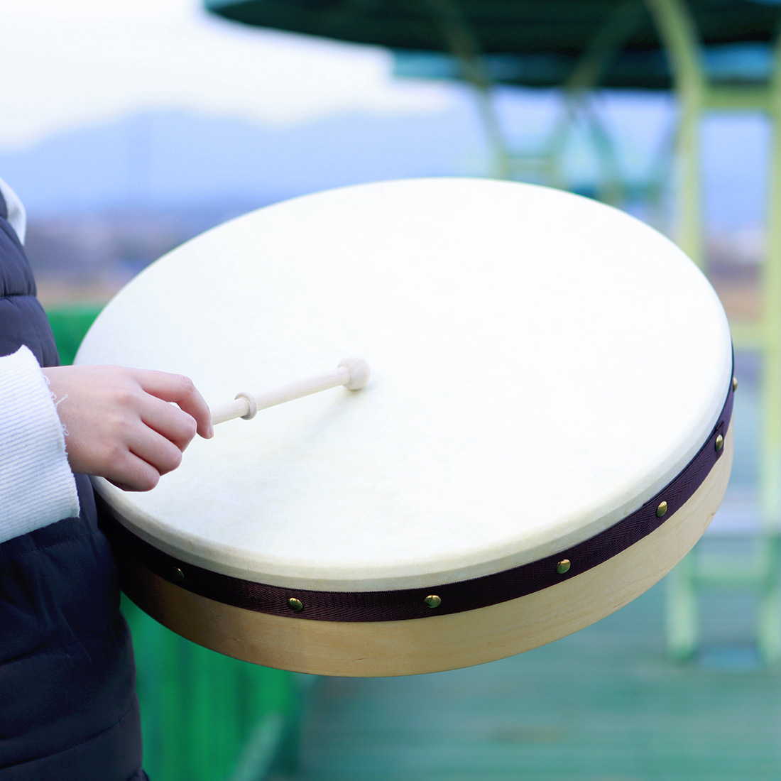 16 pulgadas 18 pulgadas de piel de oveja irlandesa mano tambor Xinjiang danza étnica rendimiento música enseñanza ayudas percusión instrumento mano tambor