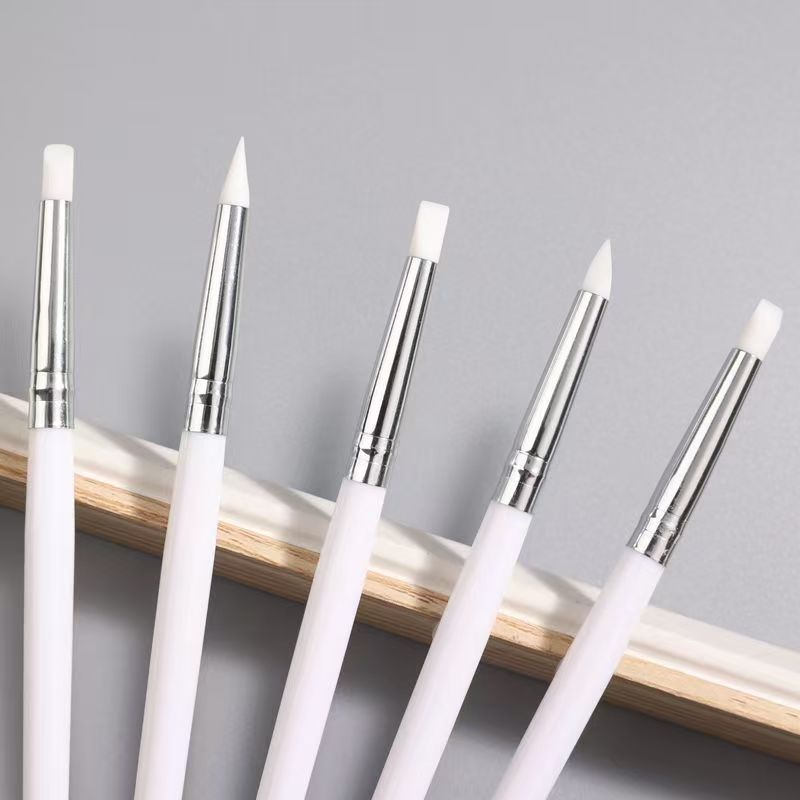 Nuevo lápiz de manicuras transfronterizas de talla de lápiz de manicuras de herramientas de manicuras conjunto de cepillo de talla puntual perforación de lápiz de manicuras de silicona