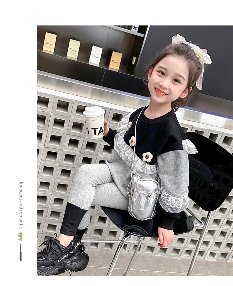 Dräi Blummen Ënnerwäsch 2024 Fréijoer Nei Moudeg Kanner- a Meedercher Sport Zweedeel Set_voghion.com