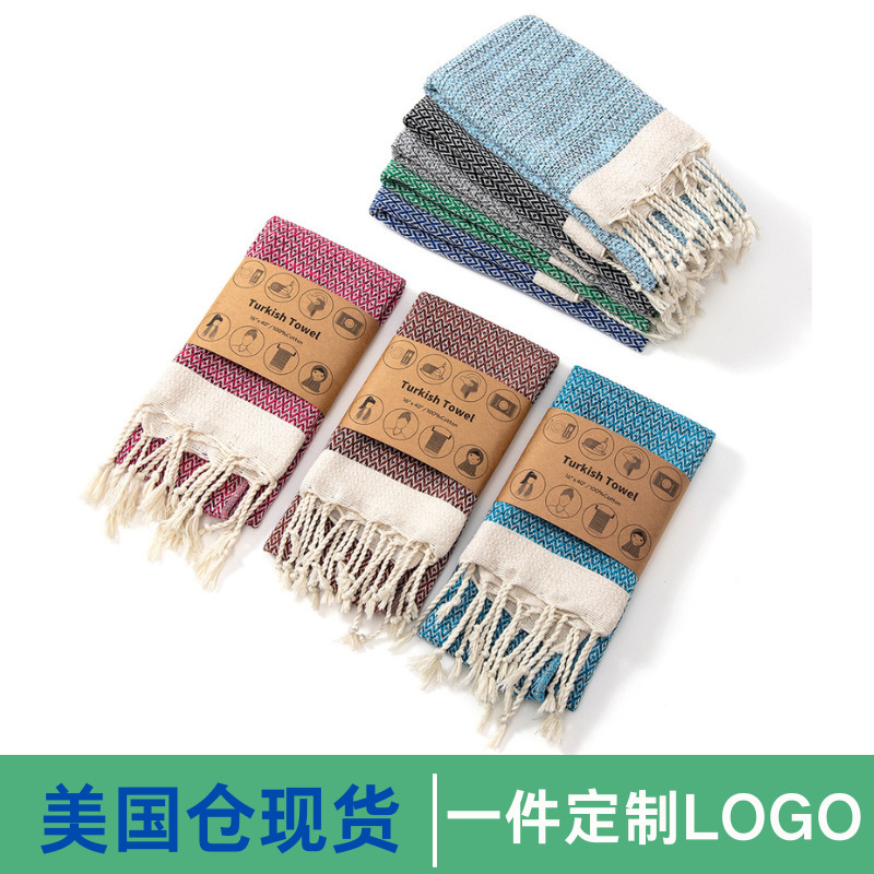 Cross-border U.S. warehouse in stock cotton Turkey thickened towel quick-drying absorbent kitchen towel edge soft towel