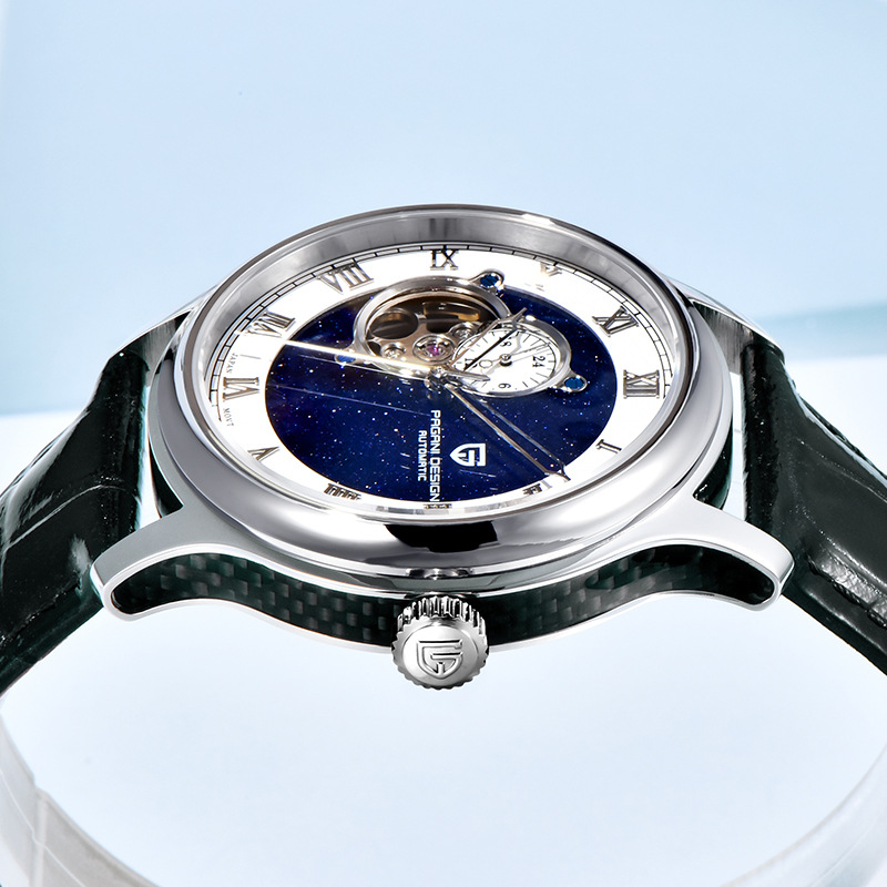 PAGANI DESIGN Reloj para hombre Reloj mecánico automático Reloj hueco de moda impermeable de acero inoxidable PDYS015