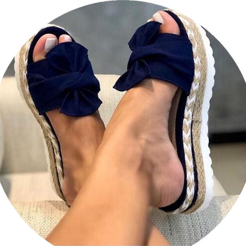 Sandalias de gran tamaño de comercio exterior sandalias y pantuflas de cáñamo Xia Ou sandalias de mujer talla 414243