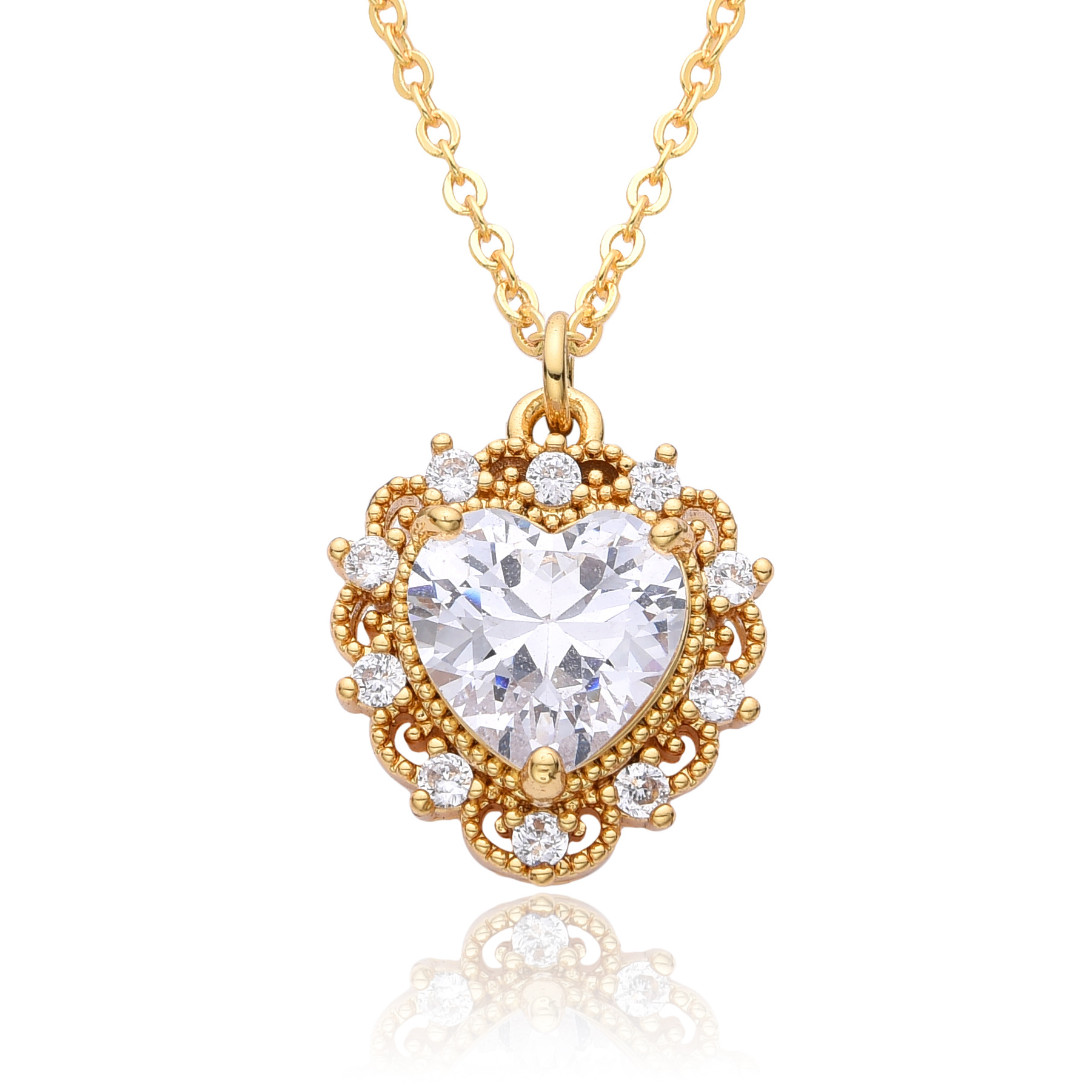 12g Weight Copper Pendant Material Zircon Inlay Material Pendant Necklace Classification Copper Chain Material 1 Piece Quantity Holiday, Daily Occasion Copper Material Heart Shape Pattern Women's Gender Inlay Design Simple Style Style Copper Inlay Heart Shape Zircon Pendant Necklace 12