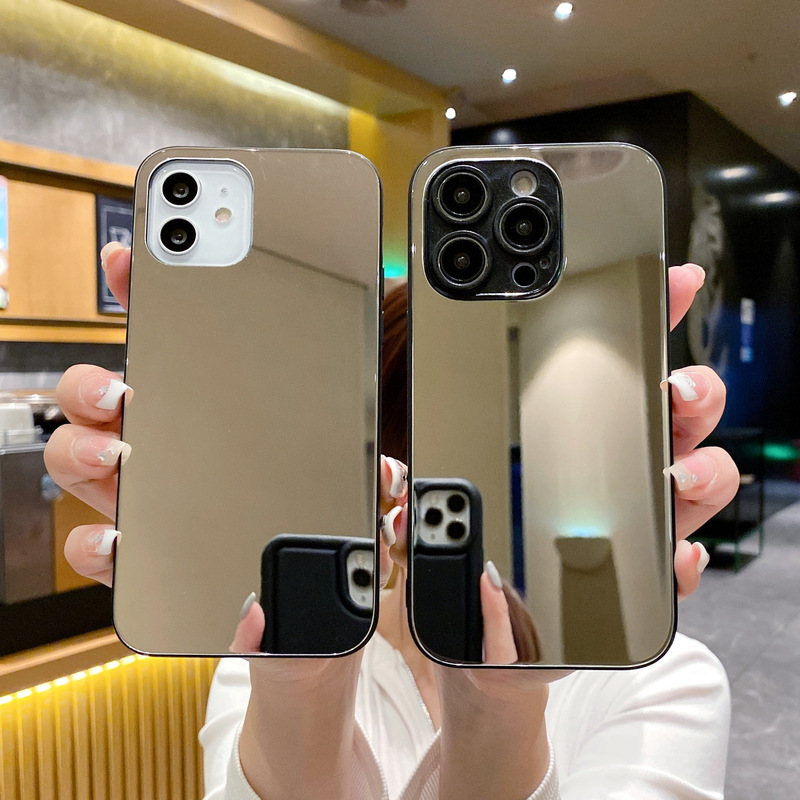 Glass mirror iPhone14 phone case makeup 11/12pro for Apple 13/15 fashion women X/7