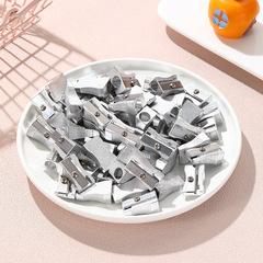 Aluminum alloy pencil sharpener small square pencil sharpener single hole primary school student mini portable single hole bevel pencil sharpener wholesale