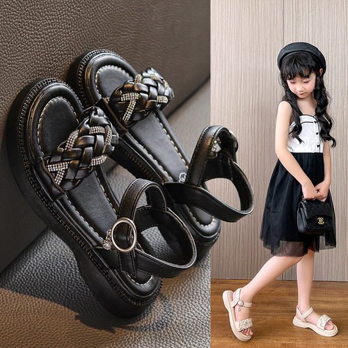Children's Girls Sandals  New Summer Little Girls Baby Sports Big Children Princess Beach Soft Soled Children's Shoes