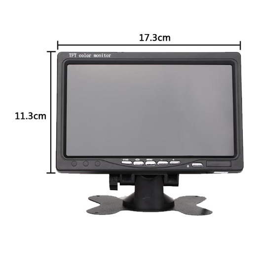 (2개) 7 인치 데스크탑 자동차 디스플레이 트럭 버스 12-24V HD LCD 후면 반전 이미지 디스플레이