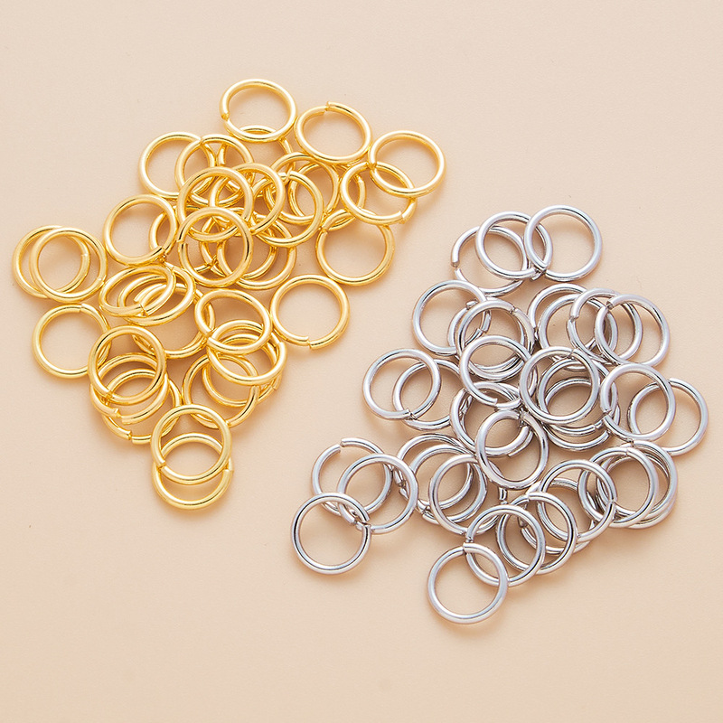 copper material diy jewelry accessories open ring closed ring single ring flat iron ring bracelet necklace connecting ring accessories