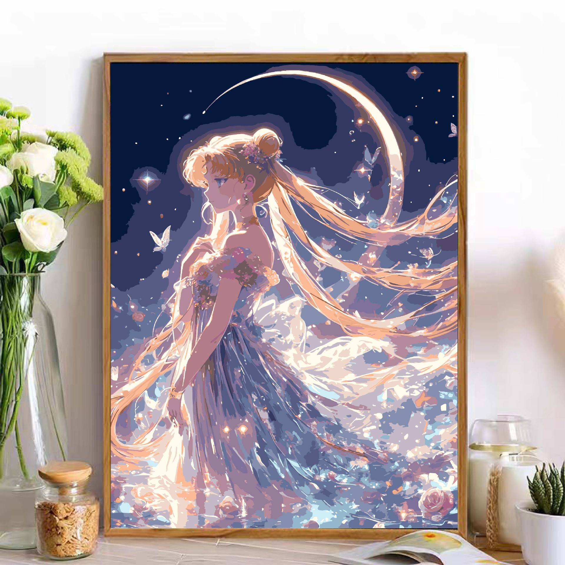 Sailor Moon pinturas digitales pinturas a óleo DIY pinturas a color pinturas acrílicas pintadas a mano pinturas decorativas animados