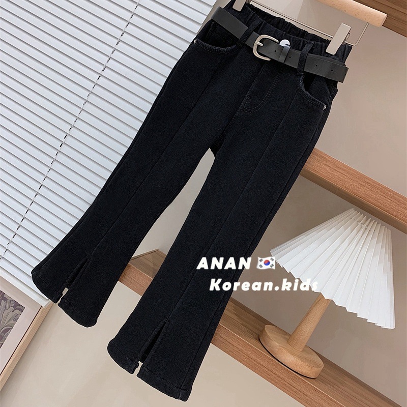 Nuevos jeans de niñas para niños lavados con agua de moda coreana con pantalones casuales de boquilla de primavera y otoño pantalones de aire extranjero